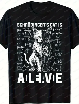 Schrodinger's Cat Is Alive Dead Physics Science Graphic T-Shirt Men Women Casual Funny Humor Funny Outdoors Cotton Short Sleeve - Aliexpress - FashionsVida