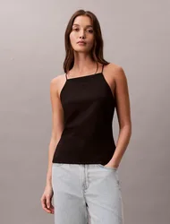 Top in jersey donna nero