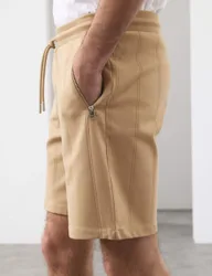 Regular Fit Cotton Rich Drop Needle Shorts Sand male