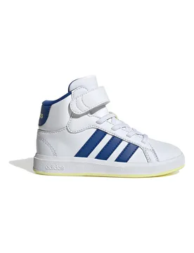 Sneakers Mid-Cut bianche e Blu con dettagli colorati GRAND COURT MID K 40 - Adidas - FashionsVida