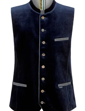 Trachtenweste Tozzi (nachtblau, Gr. 50) von Bergfeuer für Herren, Oberteile, 100% Baumwolle - Stockerpoint - FashionsVida