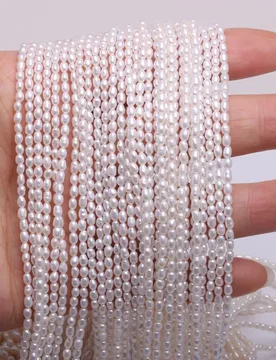 Natural Freshwater Pearl Beaded High Quality Rice Shape Punch Loose Beads for Make Jewelry DIY Bracelet Necklace Accessories - Aliexpress - FashionsVida