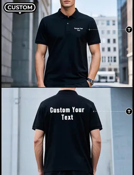 Camisas Polo Personalizadas para Hombres, Ropa de Equipo con Diseño de Foto Cargada, Ropa Corporativa de Empresa, Camisetas Personalizadas como Regal - Shein - FashionsVida