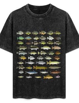 North American Freshwater Fish Group T-Shirt All Weather Casual Short Sleeve - Aliexpress - FashionsVida