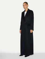 Pure Wool Single Breasted Longline Coat Black female