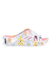 Ciabatte floreali multicolor con fascia incrociata 711 41