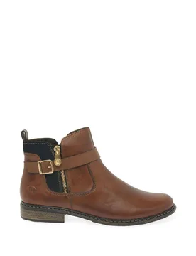 Women's 'Bobbi' Ankle Boots in Brown Size: 5 - Brown - Size: 5 - Rieker - FashionsVida