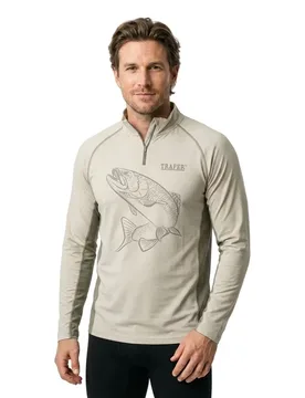 Florida Trout Uv Long Sleeve T-shirt Light Olive XL Men - Traper Fly - FashionsVida