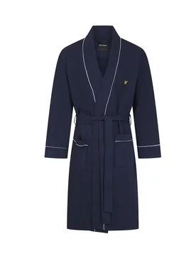 Lyle & Pure Cotton Dressing Gown Navy male - Scott - FashionsVida