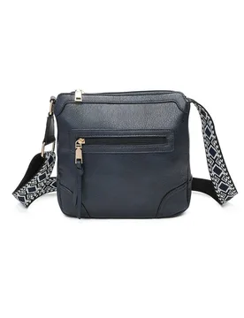 Women's Benri Canvas Strap Crossbody Messenger Bag in Dark Navy - Dark Navy - Size: One Size - Fontanella Fashion - FashionsVida