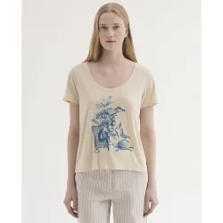 Camiseta de mujer de manga corta con estampado