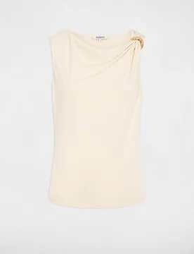 Top de mujer de tirantes con cuello drapeado - Morgan - FashionsVida