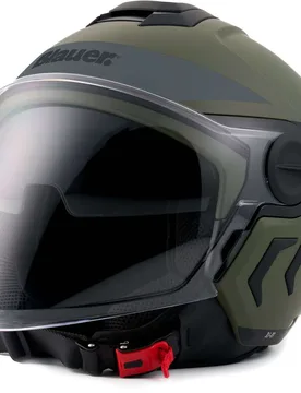 Casco Moto jet Doppia Visiera DJ-01 Grafica B Verde N taglia M - Blauer - FashionsVida