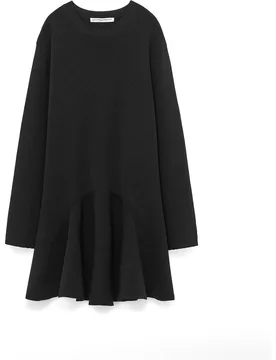Vestido corto de manga larga con volante - Adolfo Dominguez - FashionsVida