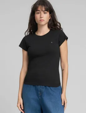 Camiseta de mujer de manga corta y cuello redondo - Replay - FashionsVida