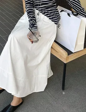 Falda larga casual con cintura elástica para mujer, estilo resort, para mujeres altas Tall S - Shein - FashionsVida