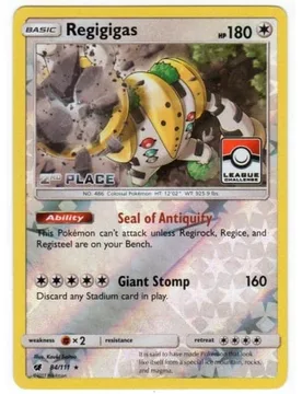Pokemon SM Crimson Invasion 084/111 Regigigas (League Promo 2nd Place) - Pokémon - FashionsVida