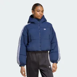 GIACCA ADICOLOR CROPPED HOODED PUFFER M Night Indigo