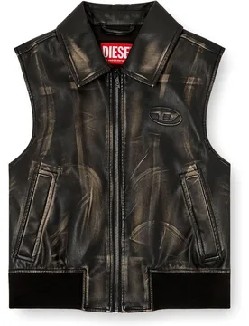 Cazadora de Piel de mujer tipo bomber sin mangas - Diesel - FashionsVida