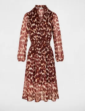 Vestido midi con manga larga y cuello camisero - Morgan - FashionsVida