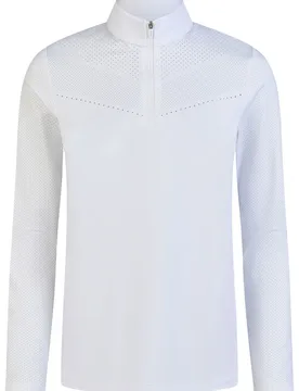Damen Turniershirt LASERCUT LONGSLEEVE #1232 TheCore, white 38 - Pikeur - FashionsVida