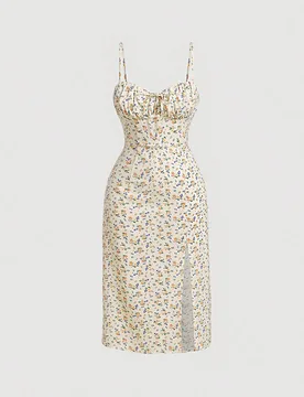 Vestido de verano con tirantes y estampado floral diminuto para tallas grandes 3XL - Shein - FashionsVida