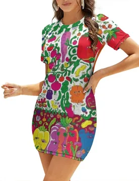 Vibrant Veggies - A Colorful Tribute to Nature’s Best Short-Sleeved Dress women's summer dresses 2026 Dress - Aliexpress - FashionsVida