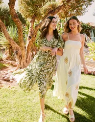 Shirred Maxi Dress - L / Linen - female