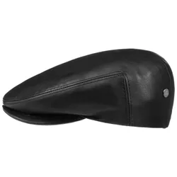 Napa Leather Flat Cap by - black - Size: 57 cm