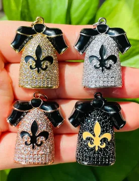 Pcs Zirconia Micro Pave Fleur De Lis American Football Uniform Suit Charm Jersey Pendant Women Bracelet Necklace Jewelry Making - Aliexpress - FashionsVida