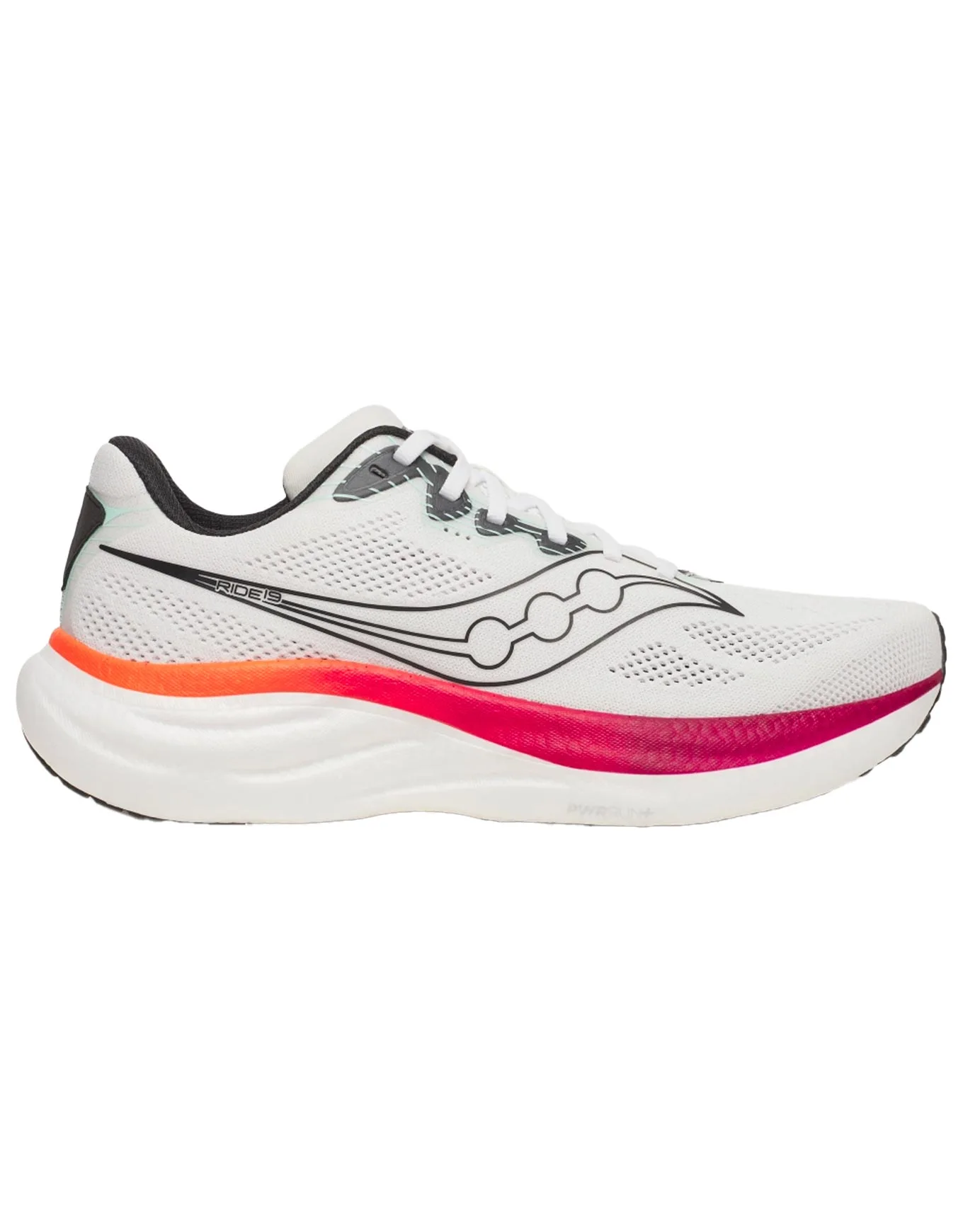 Chaussures de running - Ride 19 White/Crimson - Taille 46 - Blanc - Saucony - FashionsVida