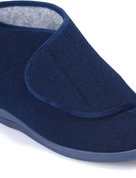 Elise Women's Extra Wide Slippers for Swollen Feet - Navy - Size: 9 XXW - Cosyfeet - FashionsVida