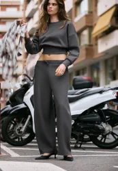 Barrel-Jogger mit weitem Bein Dunkelgrau XS