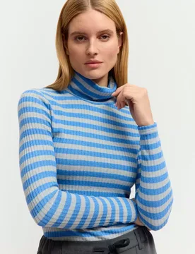 XL Striped rib Rollneck female - XL - FashionsVida