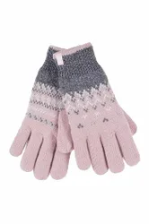 Womens Nordic Fleece Lined Thermal Gloves - Pink - Size Medium