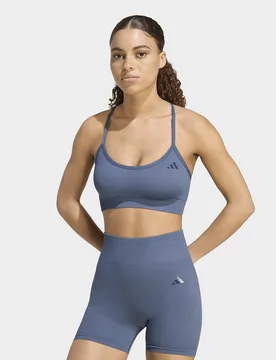 Womens Reggiseno Da Allenamento Essentials Light Support Knit - Blu, blu blu Donna taglia L - Adidas - FashionsVida