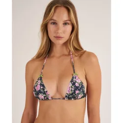 Top de bikini triangular con lazos