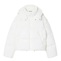 Hooded Down Jacket White 36 Damen