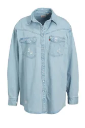 Levi'S Womens Denim Blouse Light Blue - Size 6 Uk