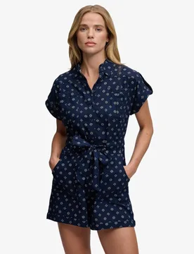 Superdry Damen Utility-playsuit mit Gürtel Navy - Größe: 40 - 64.99 - FashionsVida