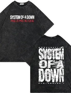 Vintage Washed Rock Band System of A Down Print T-shirt High Quality Fashion Short Sleeve T-shirts Men Women Oversized T Shirt - Aliexpress - FashionsVida