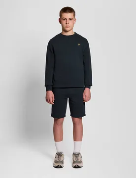 Kids' Cotton Sweat Shorts in Navy - Lyle & Scott - FashionsVida
