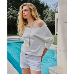 Sudadera mujer asimétrica estrella
