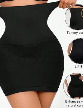 Minifalda ajustada de cintura alta adelgazante para mujeres XL - Shein - FashionsVida