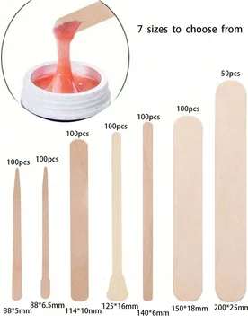 Piezas/100 piezas 7 tipos de palitos desechables de madera - rasqueta de belleza, barra para aplicar cera, afeitar y recortar cejas, para uso diario e - Shein - FashionsVida