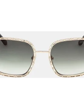 Gafa de sol de mujer redonda en metal con lente degradada - Guess - FashionsVida