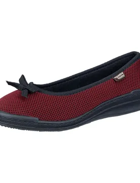 Hausschuh-Ballerina rot 40 Damen - MANITU HOME - FashionsVida