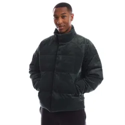 Mens Down Jacket In Green - Size Small
