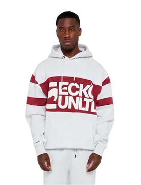 Felpa Con Cappuccio Eckohd115 Light Grey Melange / Syrah L - Ecko Unltd - FashionsVida
