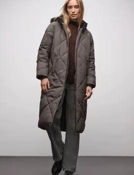 Lange Steppjacke female Braun - Street One - FashionsVida